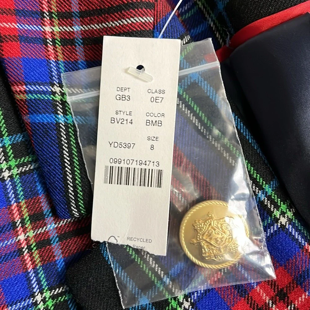 J. Crew Nipped-in Blazer In Stewart Tartan Sz 8
